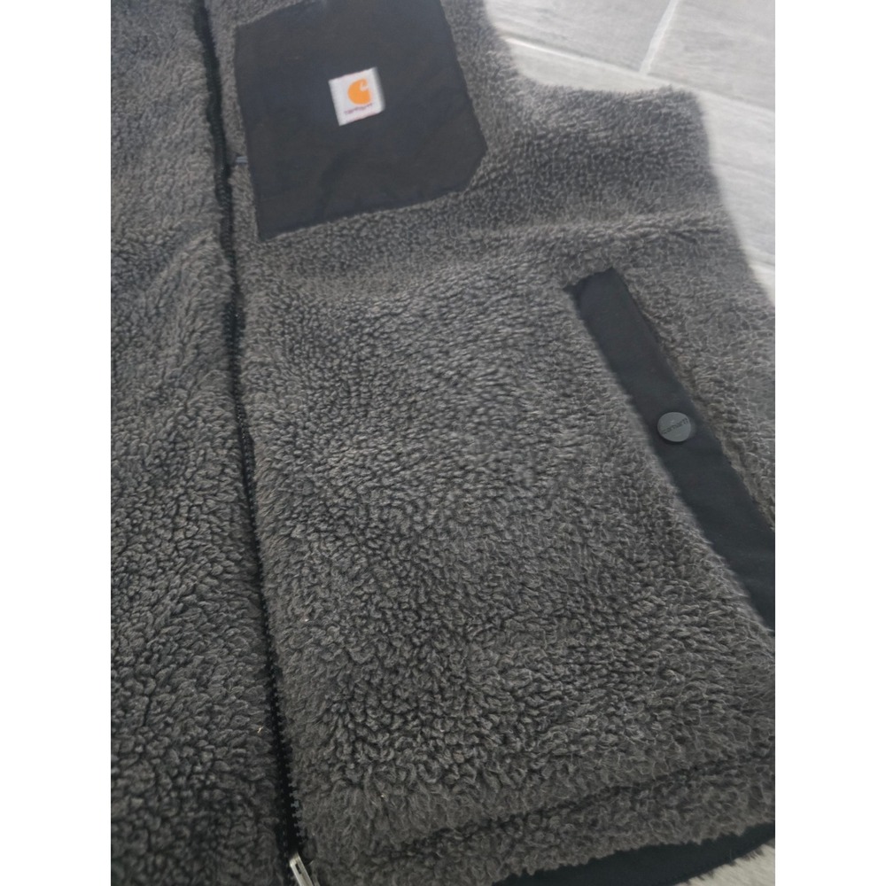 Carhartt Montana Womens Reversible Quilted Sherpa Fleece Vest Black Large - Picture 7 of 8